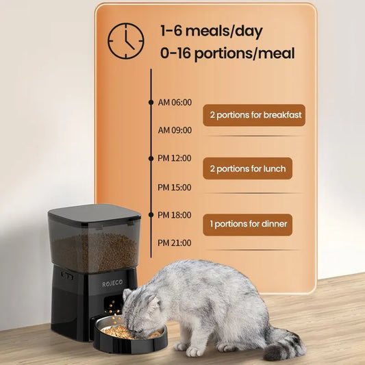 Automatic Pet Feeder Button Version Auto Cat Food Dispenser Accessories Smart Control Pet Feeder